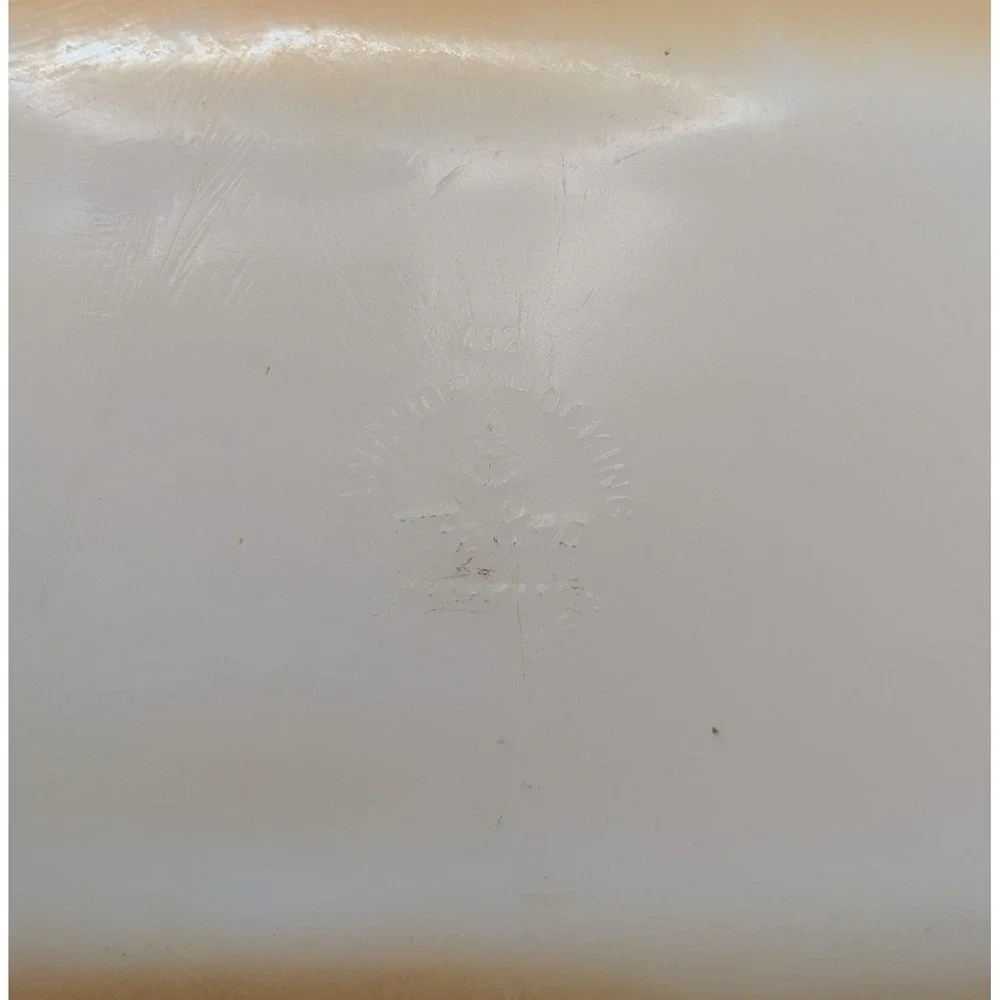 Vtg 1.5qt 432 Fire-King‎ Peach Luster Milk Glass Rectangular Baking Dish Anchor
